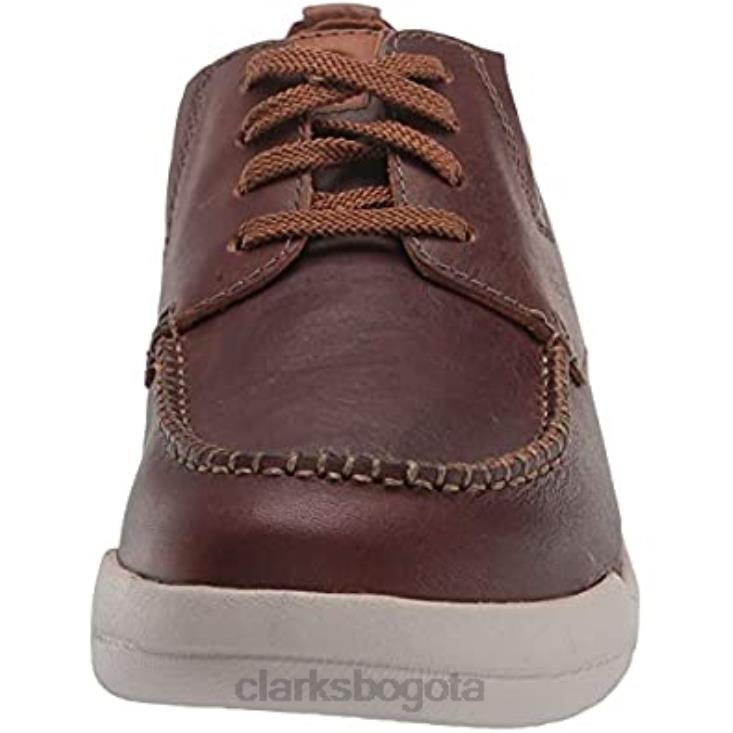 Clarks 0DX8L1719 náutico bajo driftway para hombre clarks cuero tostado oscuro hombres cuero bronceado oscuro