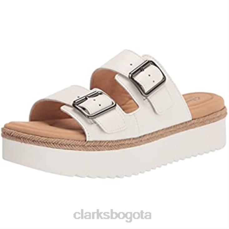 Clarks 0DX8L1721 Sandalias clarks lana beach de cuero blanco para mujer mujer cuero blanco