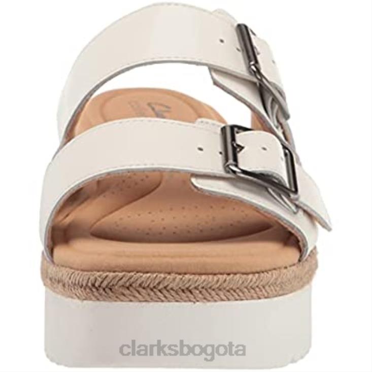 Clarks 0DX8L1721 Sandalias clarks lana beach de cuero blanco para mujer mujer cuero blanco