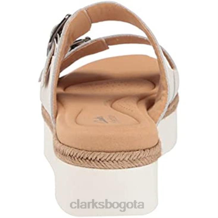 Clarks 0DX8L1721 Sandalias clarks lana beach de cuero blanco para mujer mujer cuero blanco