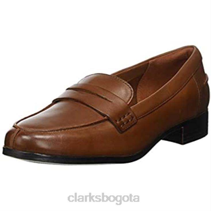 Clarks 0DX8L1723 Mocasín clarks hamble de piel marrón tostado para mujer mujer cuero marrón tostado