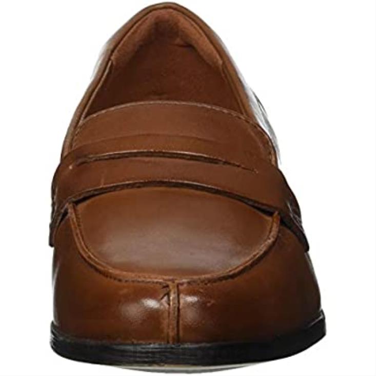 Clarks 0DX8L1723 Mocasín clarks hamble de piel marrón tostado para mujer mujer cuero marrón tostado