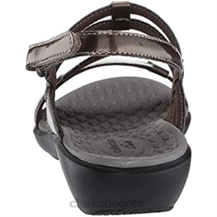 Clarks 0DX8L1724 peltre metalizado blanco sintético sonar pioneer sonar pioneer sandalia clarks mujer peltre metalizado blanco sintético