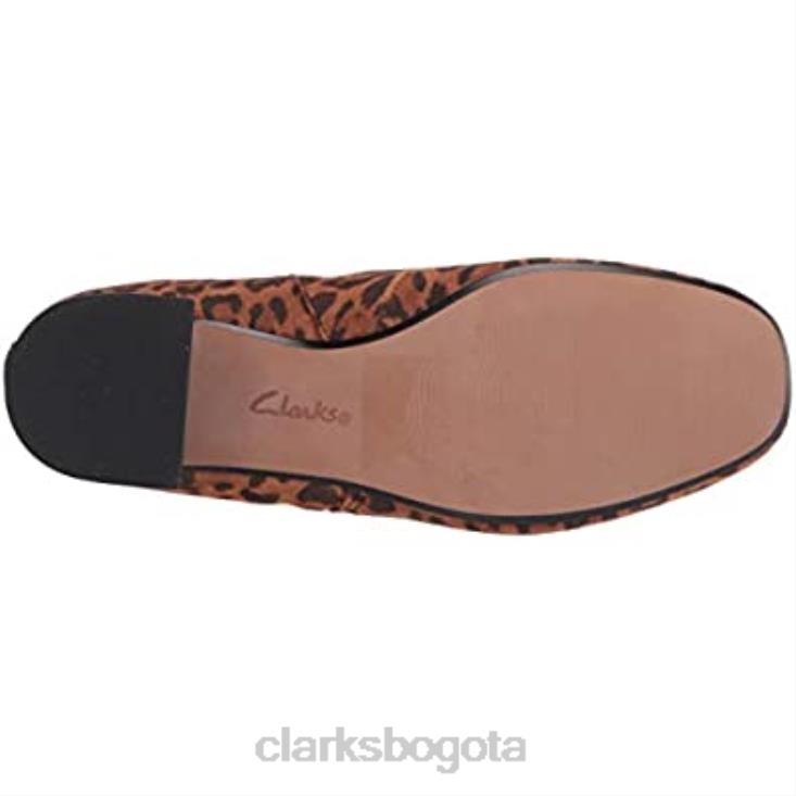 Clarks 0DX8L1728 Botín clarks marilyn beth de ante de leopardo tostado oscuro para mujer mujer ante de leopardo tostado oscuro
