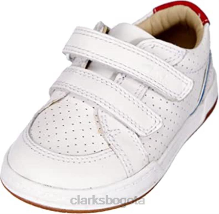 Clarks 0DX8L1731 Zapatilla niño clarks fawn solo k de piel blanca niños cuero blanco