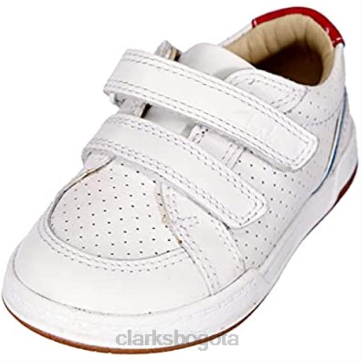 Clarks 0DX8L1731 Zapatilla niño clarks fawn solo k de piel blanca niños cuero blanco