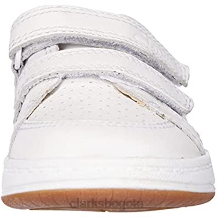Clarks 0DX8L1731 Zapatilla niño clarks fawn solo k de piel blanca niños cuero blanco