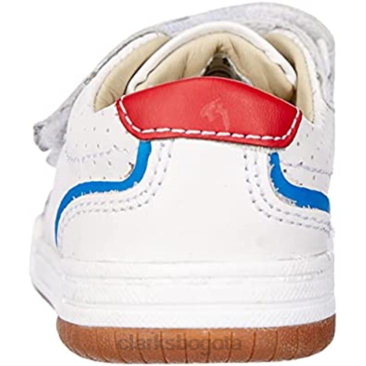 Clarks 0DX8L1731 Zapatilla niño clarks fawn solo k de piel blanca niños cuero blanco