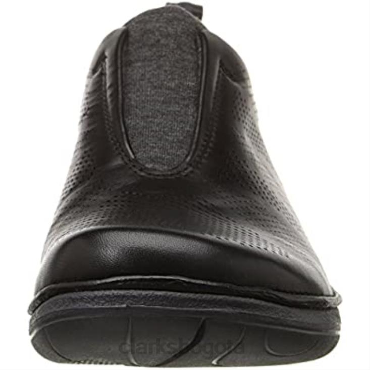 Clarks 0DX8L1740 Mocasines sin cordones para mujer Un Spirit de cuero negro Clarks mujer cuero negro