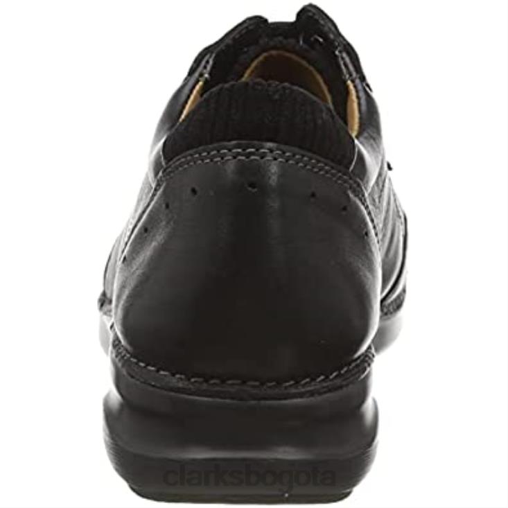 Clarks 0DX8L1742 Zapatilla Appley Tie para mujer de piel negra clarks mujer cuero negro