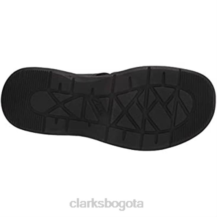 Clarks 0DX8L1745 Sandalias de pescador Clarks Hapsford Cove de cuero negro para hombre hombres cuero negro caído