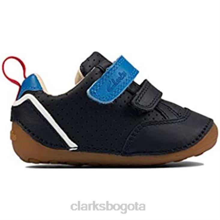 Clarks 0DX8L1750 ti ny sun t white g cuero primeros zapatos para niño azul clarks niños azul