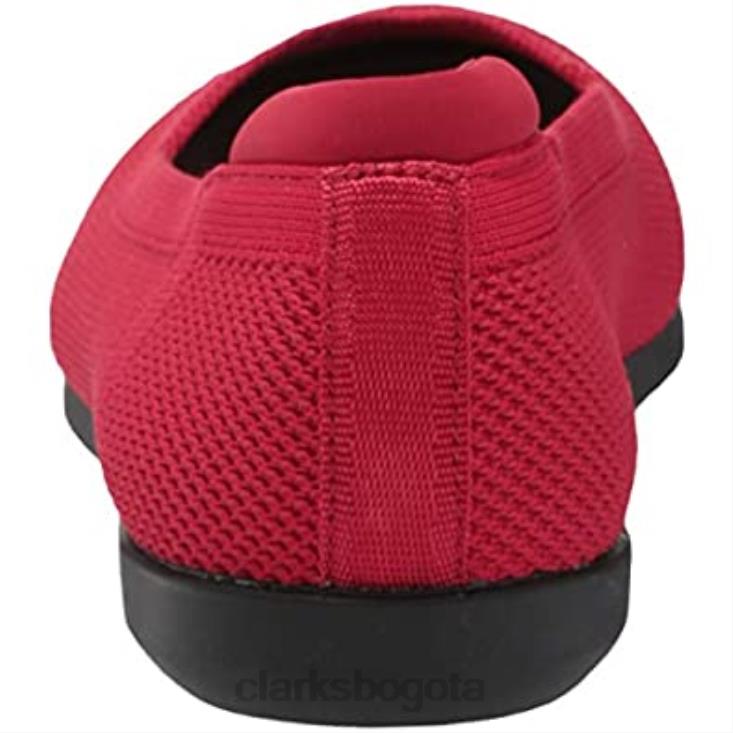 Clarks 0DX8L1762 Bailarinas Clarks Carly Wish de mujer de punto rojo mujer punto rojo