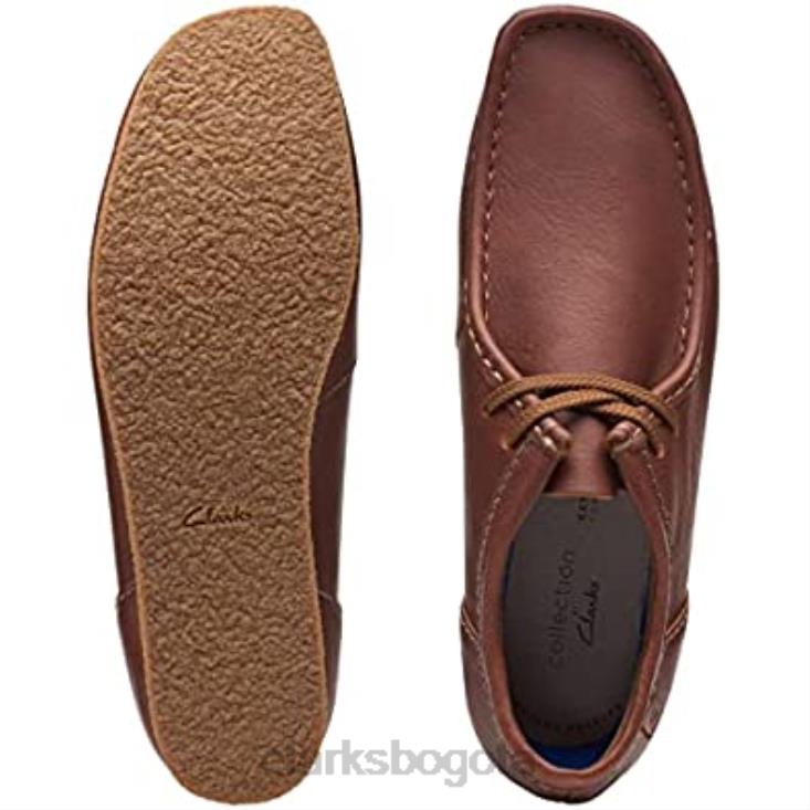 Clarks 0DX8L1763 mocasín clarks shacre ii run de cuero caído color tostado para hombre hombres cuero bronceado caído
