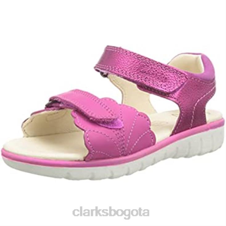 Clarks 0DX8L1769 Sandalia niña Clarks Roam Wing K de cuero rosa niños cuero rosa