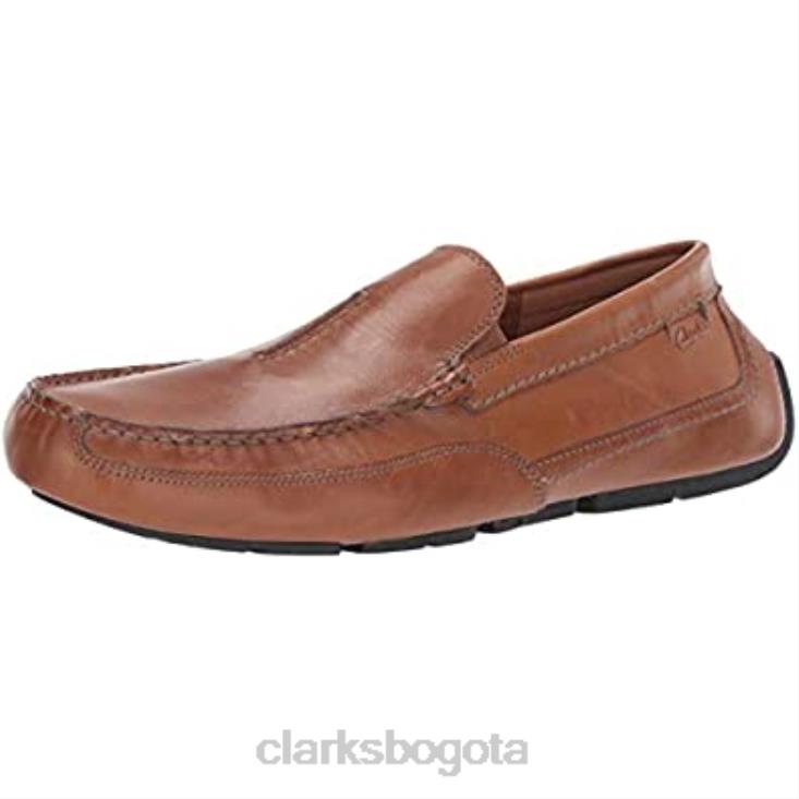 Clarks 0DX8L1770 Mocasines Clarks Ashmont Race Driving de piel color canela claro para hombre hombres cuero tostado claro