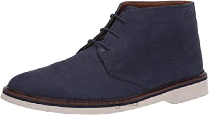 Clarks 0DX8L1779 Botas chukka medias Malwood de Clarks de nobuk azul marino para hombre hombres