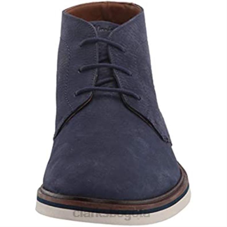 Clarks 0DX8L1779 Botas chukka medias Malwood de Clarks de nobuk azul marino para hombre hombres