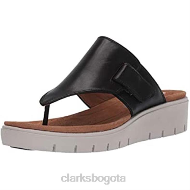 Clarks 0DX8L1785 Clarks sandalias de mujer de cuero negro un karely dew con tira trasera mujer cuero negro