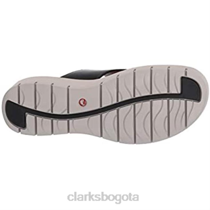Clarks 0DX8L1785 Clarks sandalias de mujer de cuero negro un karely dew con tira trasera mujer cuero negro
