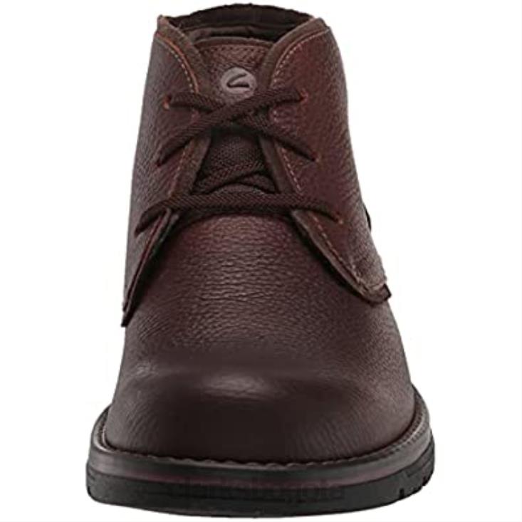 Clarks 0DX8L1787 Botas chukka impermeables Morris Peak de Clarks de cuero marrón para hombre hombres cuero caído marrón