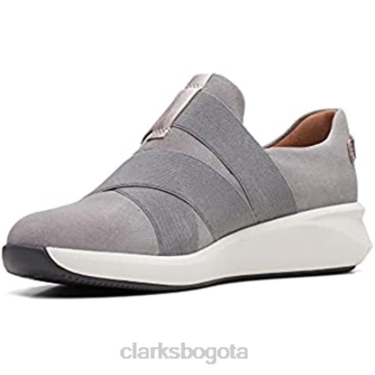 Clarks 0DX8L1797 Zapatos deportivos y de entrenamiento de gamuza con correa un rio sin estructura para mujer Clarks combo de gamuza gris claro mujer combinación de gamuza gris claro