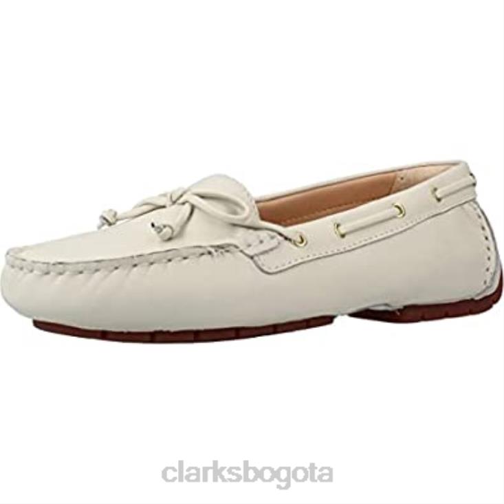 Clarks 0DX8L18 clarks cla c mocc boat 2 cuero blanco unisexo
