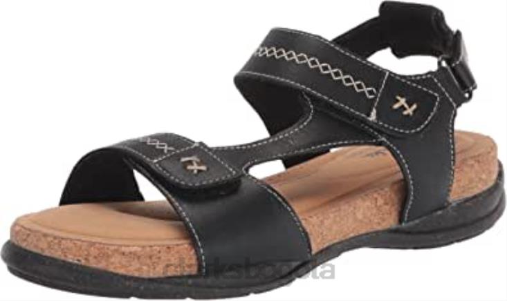 Clarks 0DX8L1802 Sandalia plana clarks roseville mae piel negro mujer