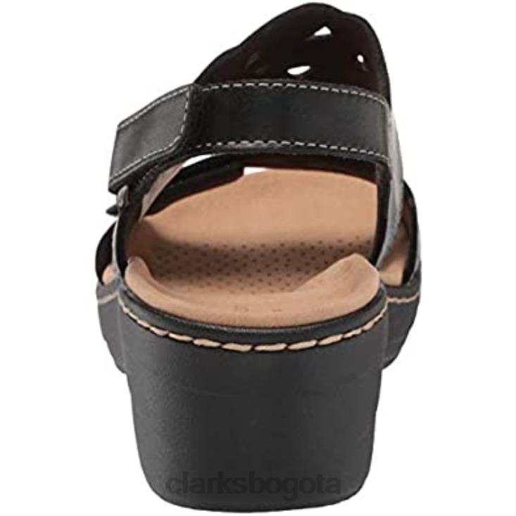 Clarks 0DX8L1804 sandalia clarks merliah dove mujer piel negra mujer cuero negro