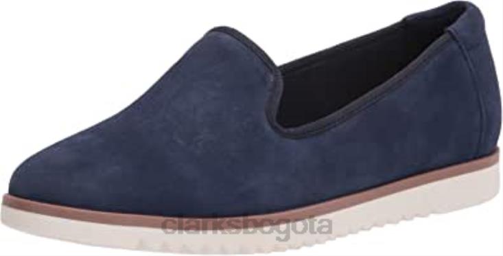 Clarks 0DX8L1806 mocasín serena brynn mujer plano ante azul marino clarks mujer