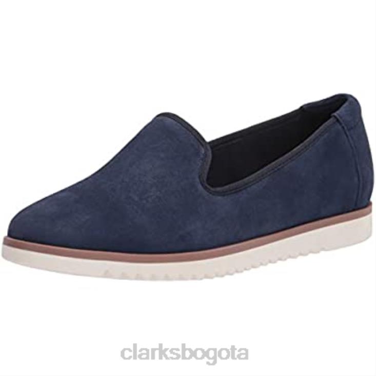 Clarks 0DX8L1806 mocasín serena brynn mujer plano ante azul marino clarks mujer