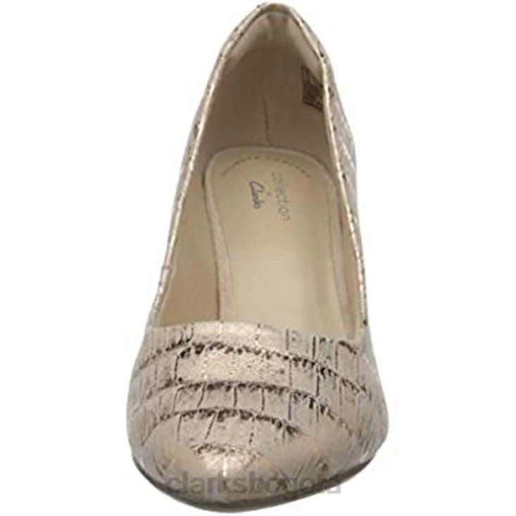 Clarks 0DX8L1809 Zapatos de salón Clarks Dusty Rose Interest Leather Illeana Tulip para mujer mujer cuero de interés rosa polvoriento