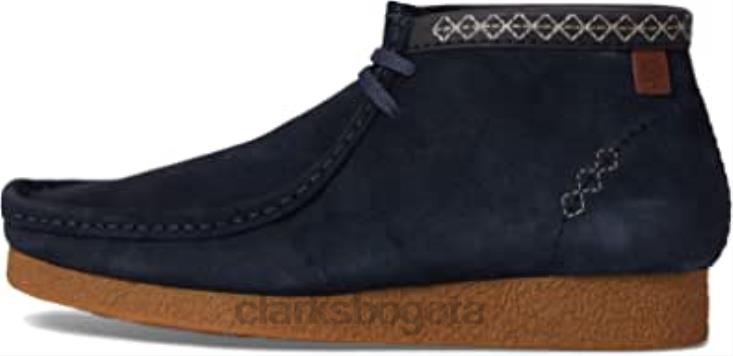 Clarks 0DX8L1823 bota shacre hombre tobillo clarks ante marino hombres gamuza azul marino