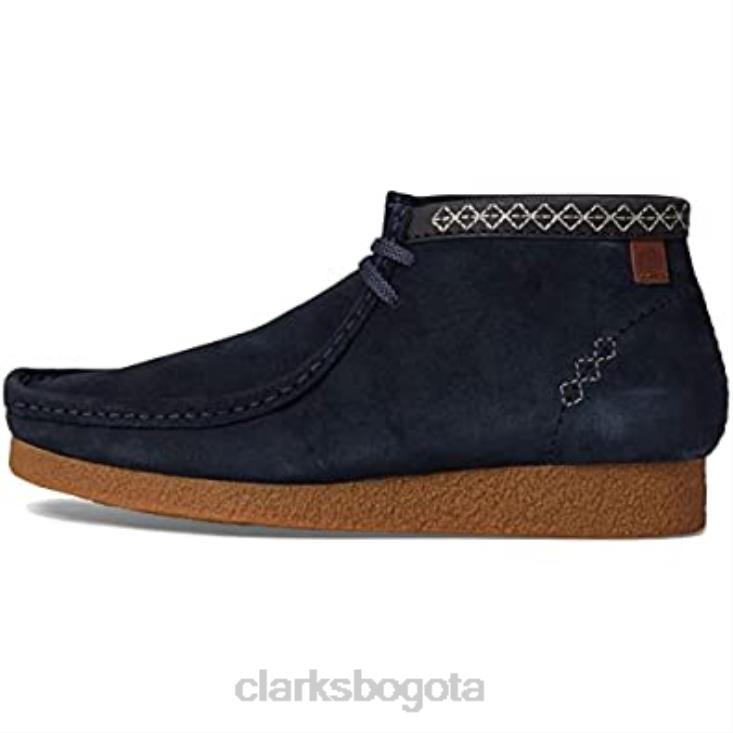 Clarks 0DX8L1823 bota shacre hombre tobillo clarks ante marino hombres gamuza azul marino