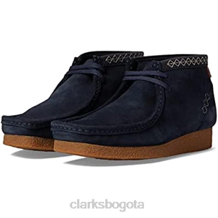 Clarks 0DX8L1823 bota shacre hombre tobillo clarks ante marino hombres gamuza azul marino