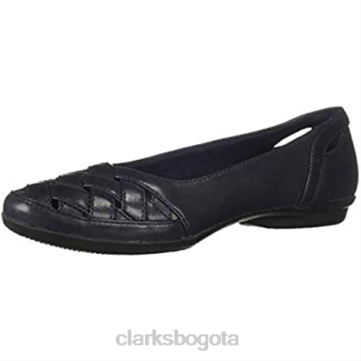 Clarks 0DX8L1827 Mocasín plano mujer clarks Gracelmaze de piel azul marino mujer cuero azul marino