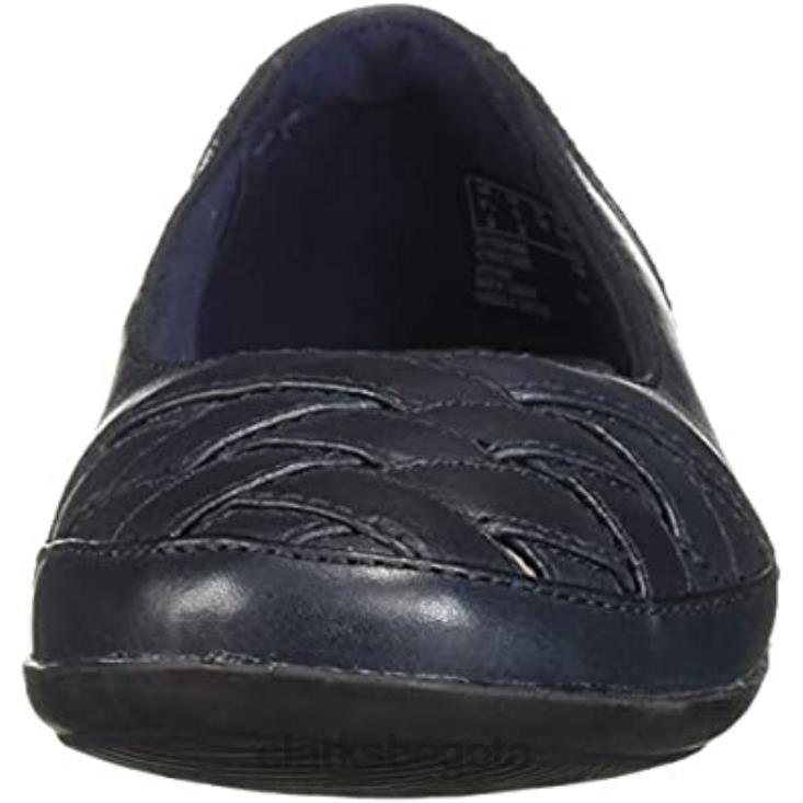 Clarks 0DX8L1827 Mocasín plano mujer clarks Gracelmaze de piel azul marino mujer cuero azul marino