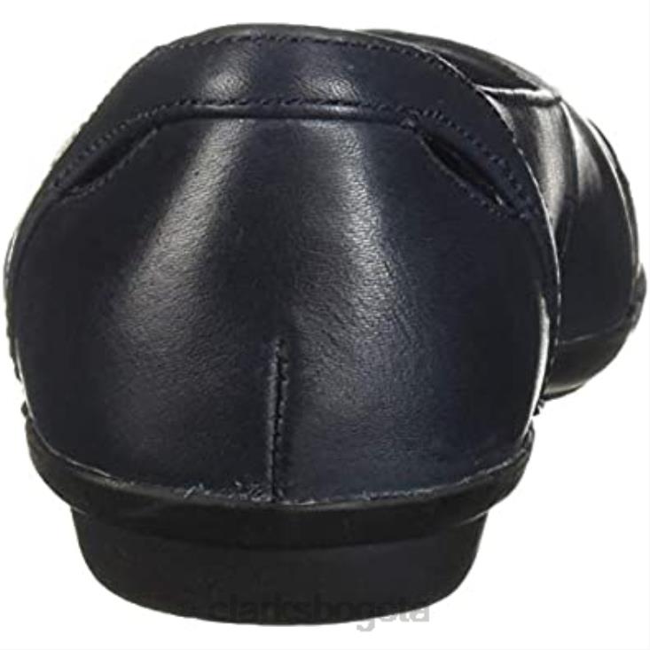 Clarks 0DX8L1827 Mocasín plano mujer clarks Gracelmaze de piel azul marino mujer cuero azul marino