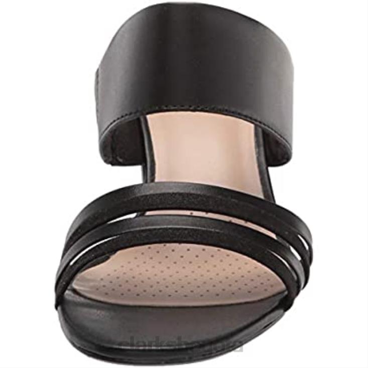 Clarks 0DX8L1829 sandalia de tacón jocelynne andi mujer clarks negro mujer combinación de cuero negro