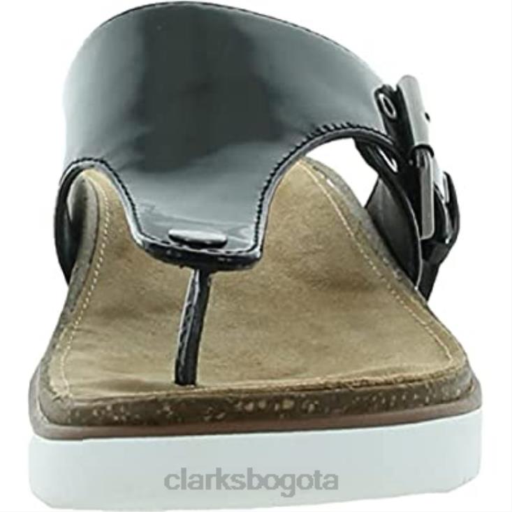 Clarks 0DX8L183 mujer elayne step charol blanco charol negro clarks mujer charol negro