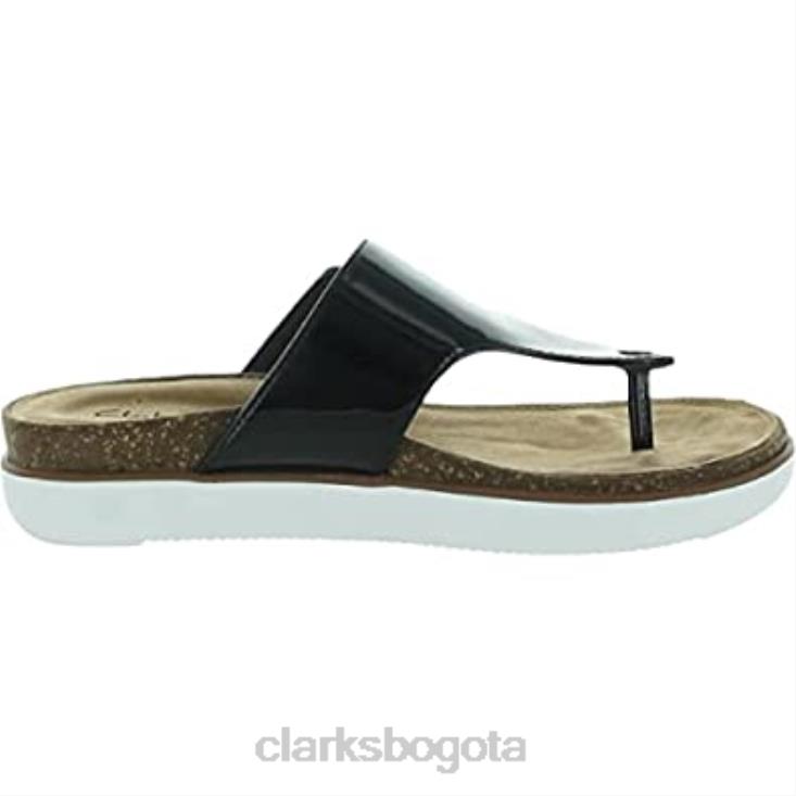 Clarks 0DX8L183 mujer elayne step charol blanco charol negro clarks mujer charol negro