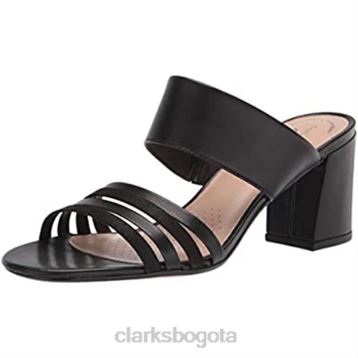 Clarks 0DX8L1831 sandalia de tacón jocelynne andi para mujer clarks combi de cuero negro mujer