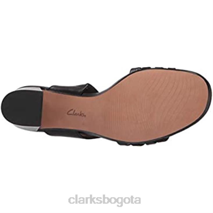 Clarks 0DX8L1831 sandalia de tacón jocelynne andi para mujer clarks combi de cuero negro mujer