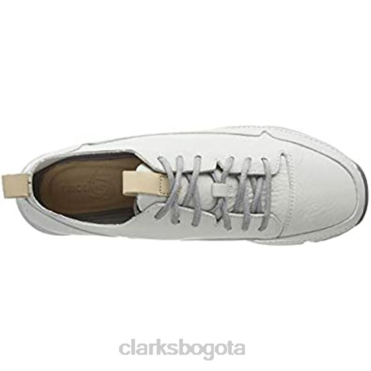 Clarks 0DX8L1832 zapatillas bajas clarks tri spark de cuero blanco para hombre hombres cuero blanco blanco