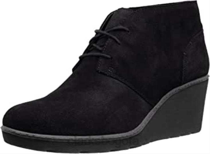 Clarks 0DX8L1835 Botas de moda Clarks Hazen Charm de ante negro para mujer mujer ante negro