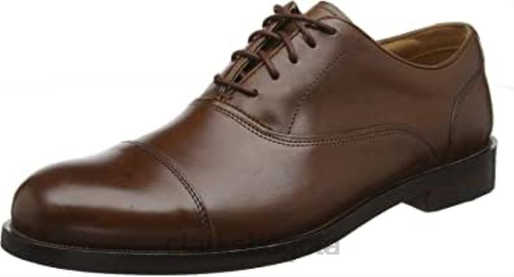 Clarks 0DX8L1836 Derbys Clarks Coling Boss de cuero marrón británico para hombre hombres cuero marrón tostado británico