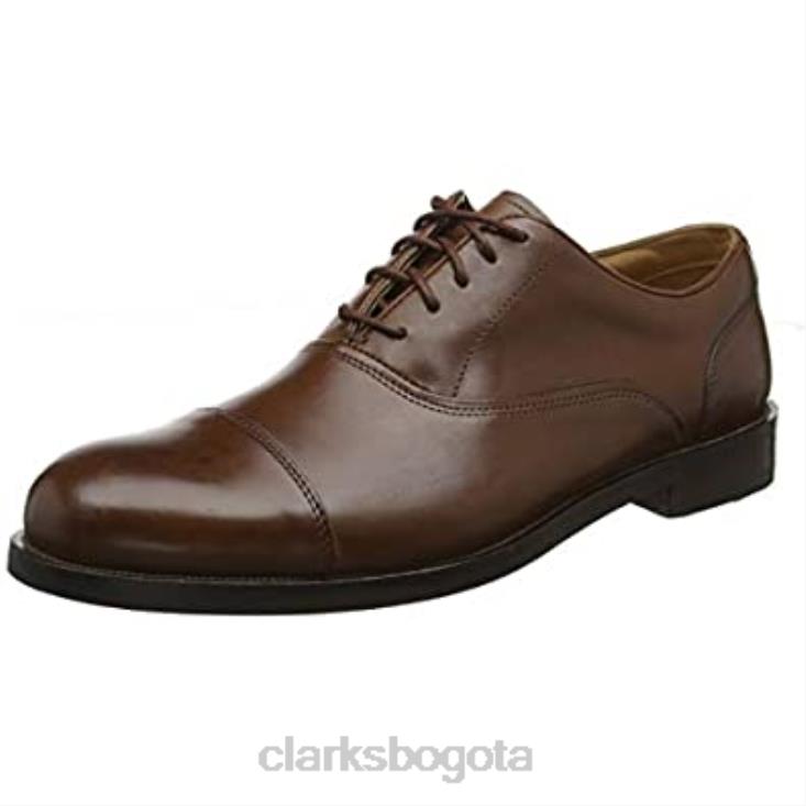 Clarks 0DX8L1836 Derbys Clarks Coling Boss de cuero marrón británico para hombre hombres cuero marrón tostado británico