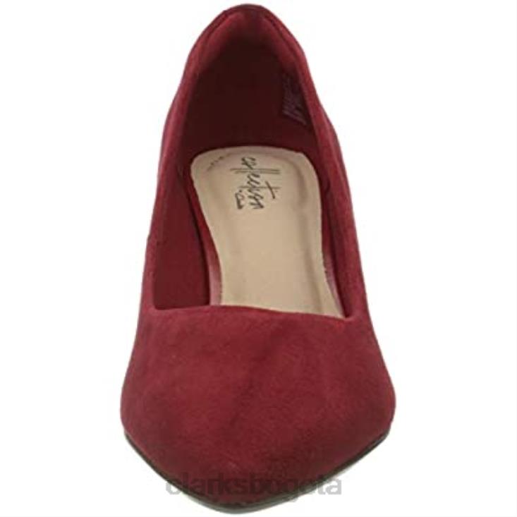 Clarks 0DX8L1840 zapatos de tacón clarks linvale jerica de ante rojo oscuro rojo ante rojo oscuro mujer