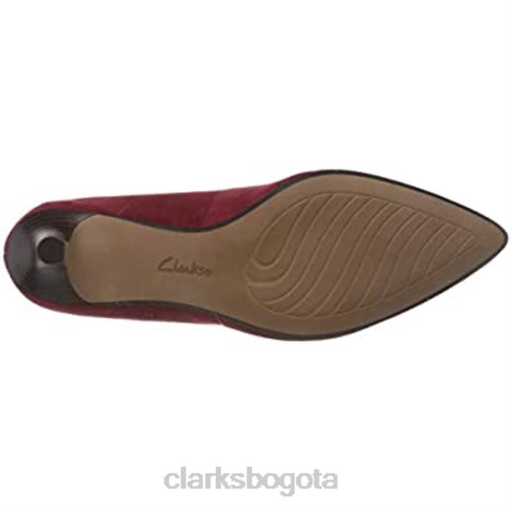 Clarks 0DX8L1840 zapatos de tacón clarks linvale jerica de ante rojo oscuro rojo ante rojo oscuro mujer