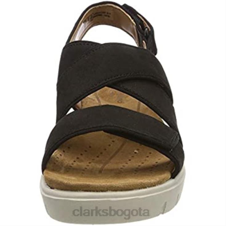 Clarks 0DX8L1843 Sandalias con tira trasera de mujer Clarks Un Karely Dew en negro mujer nubuck negro